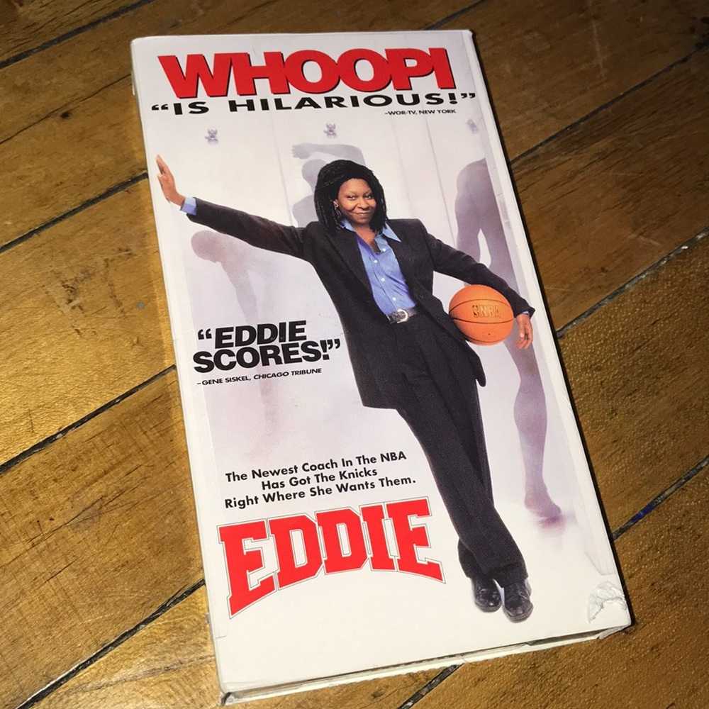 Eddie VHS Tape Featuring Whoopi Goldberg - White, Red,‎ Black